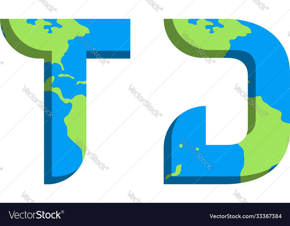Initial td logo design with world map style vector image Initial td logo design with world map style