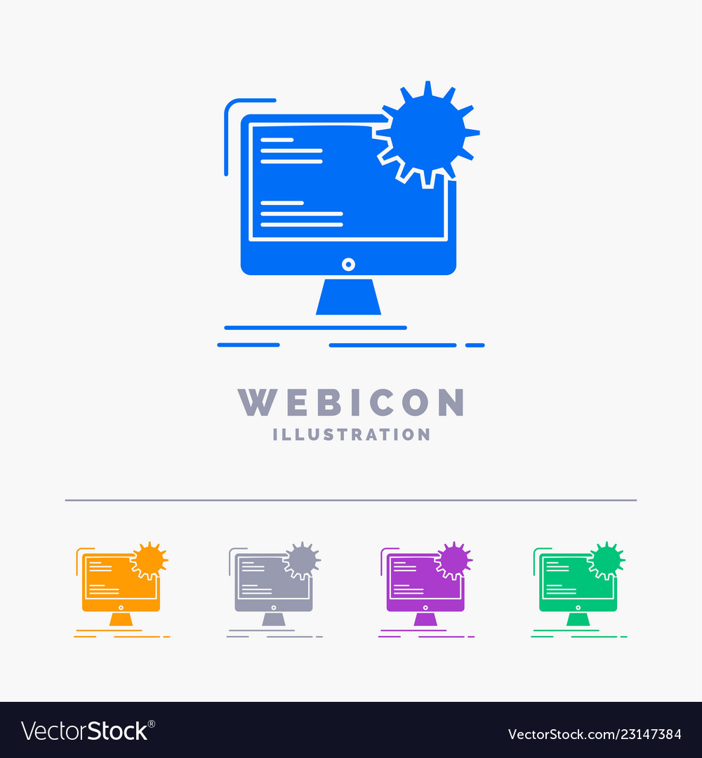 Internet layout page site static 5 color glyph vector image Internet layout page site static 5 color glyph