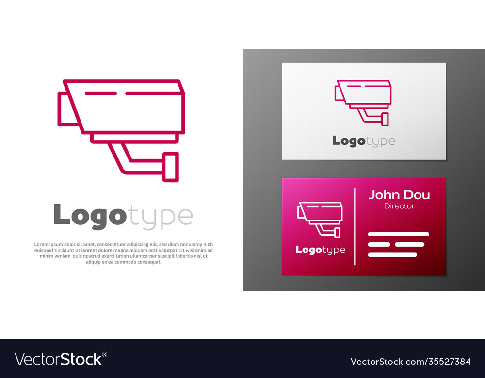 Logotype line security camera icon isolated Vector Image Logotype line security camera icon isolated