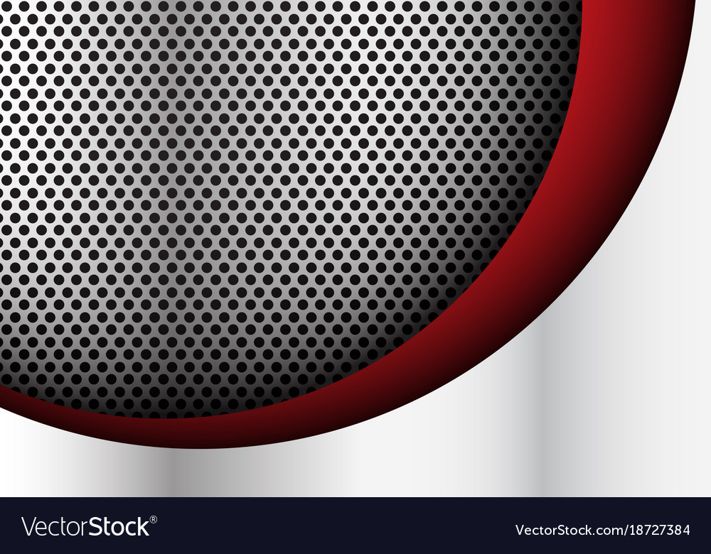 Red Curve on Silver Mesh