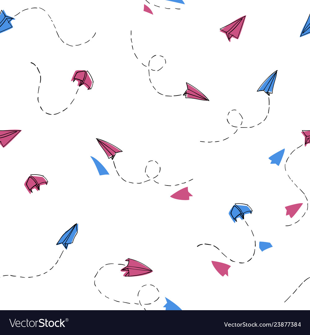 Nahtlose handgezeichnete Papierebenen Muster weiß vector image Nahtlose handgezeichnete Papierebenen Muster weiß