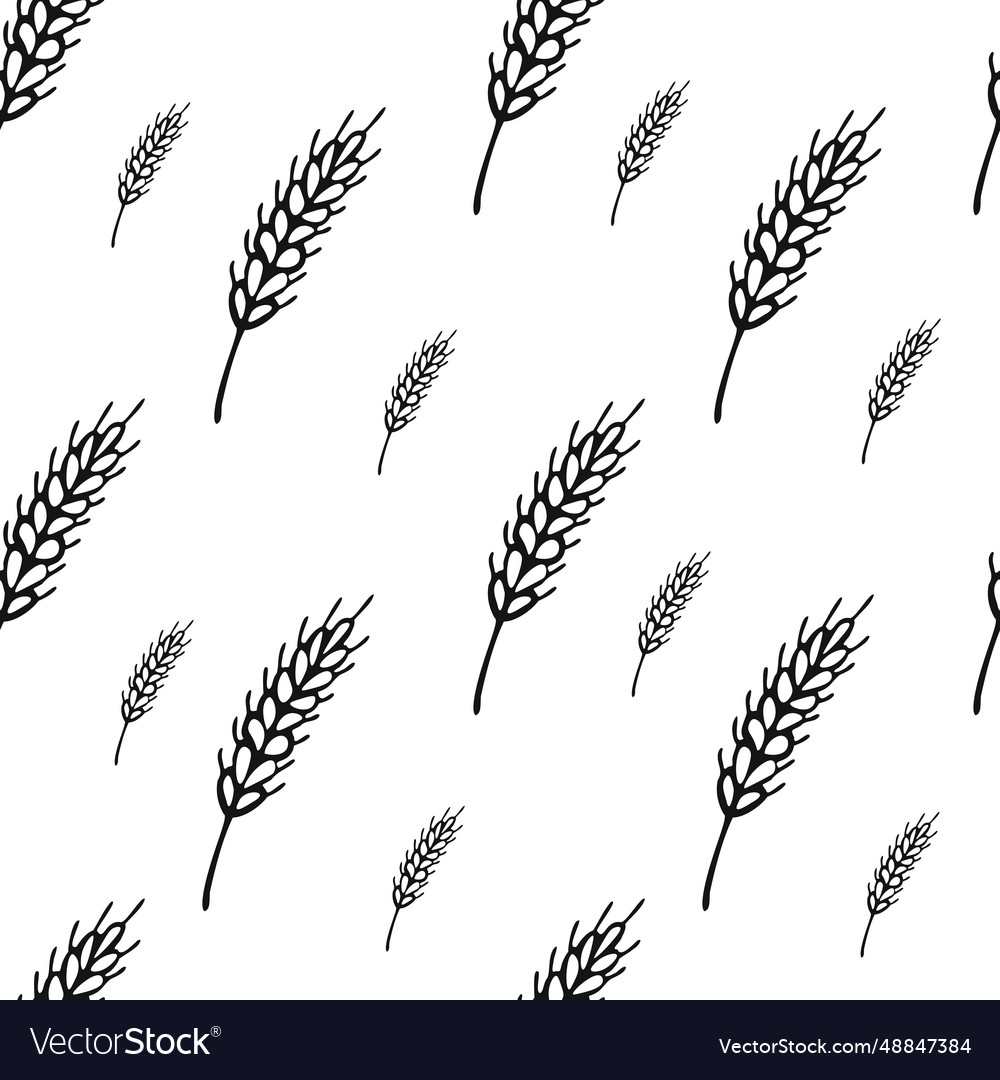 Simple texture with ears of wheat for wrapping vector image Simple texture with ears of wheat for wrapping