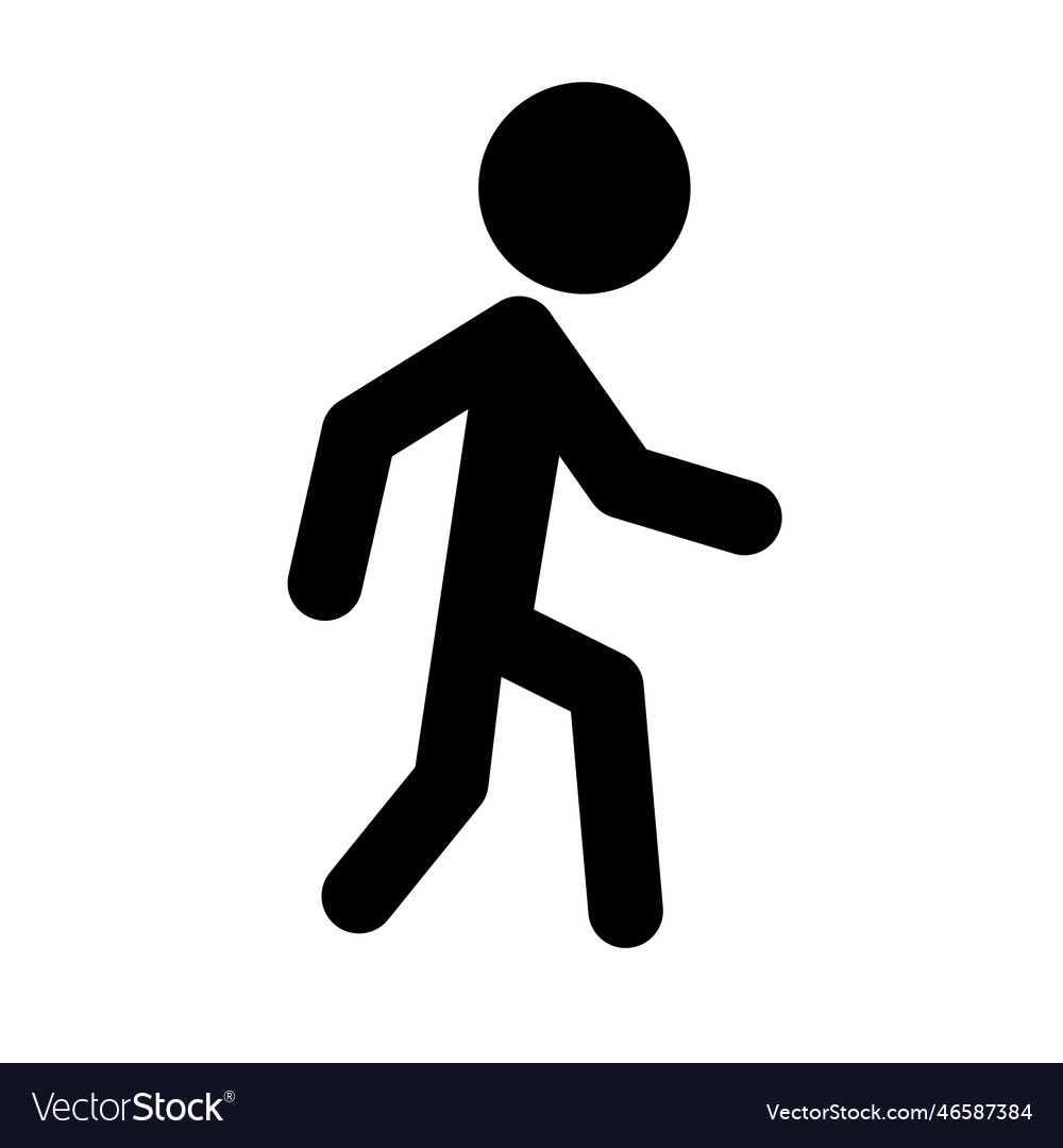 Walking person silhouette icon Royalty Free Vector Image