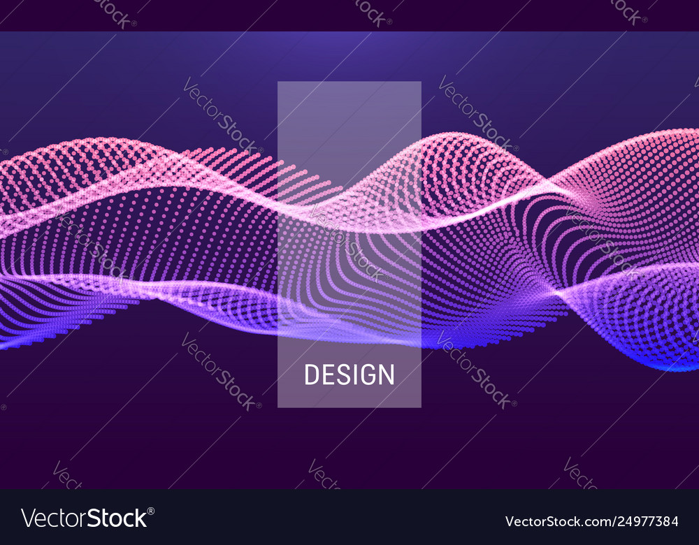Wavy Hintergrundfeld mit dynamischen Partikeln vector image Wavy Hintergrundfeld mit dynamischen Partikeln