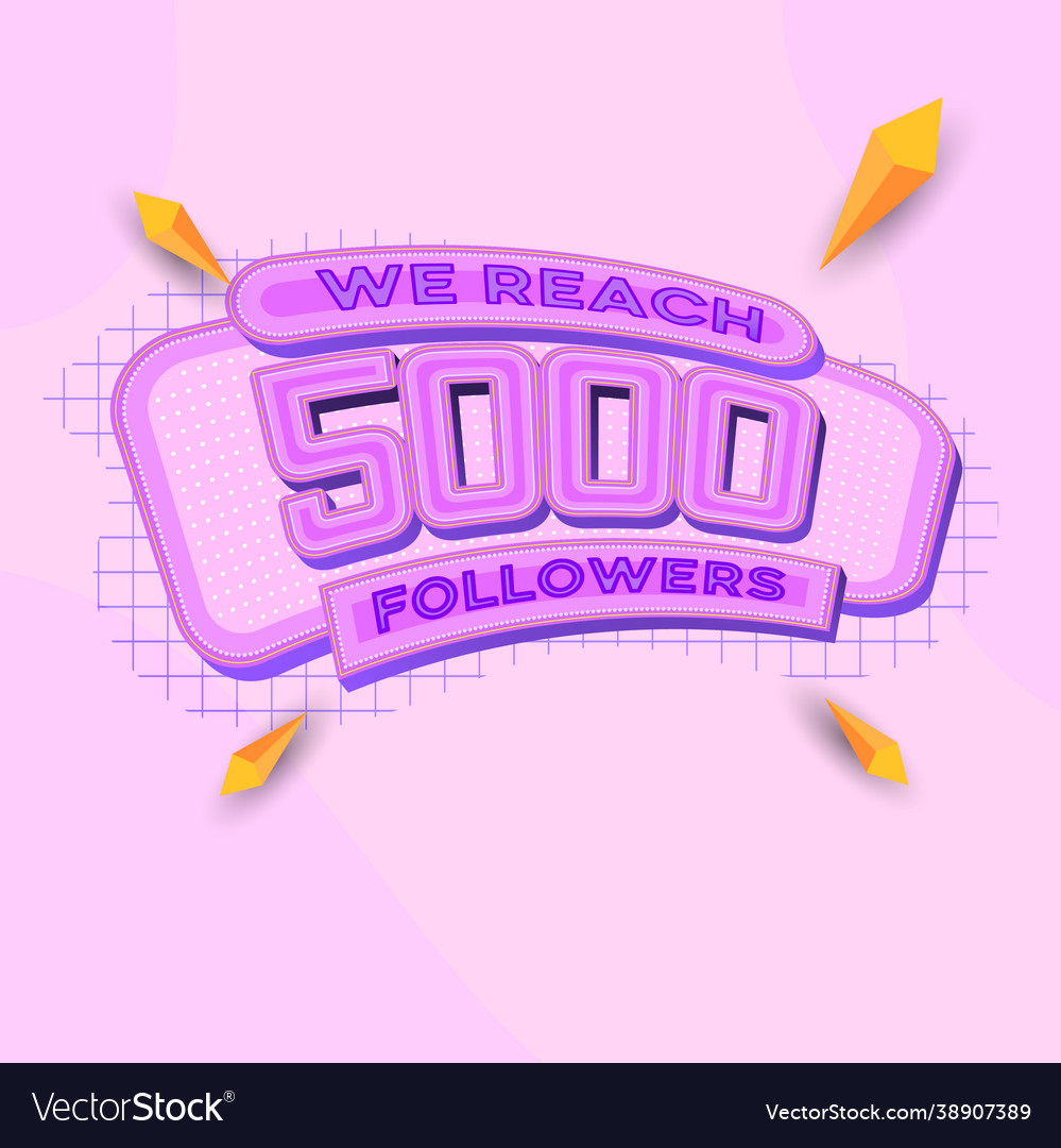 5000 followers square banner modern look Vector Image