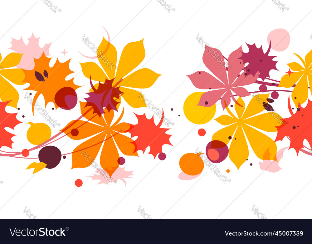 Autumn seamless pattern with colorful leaves