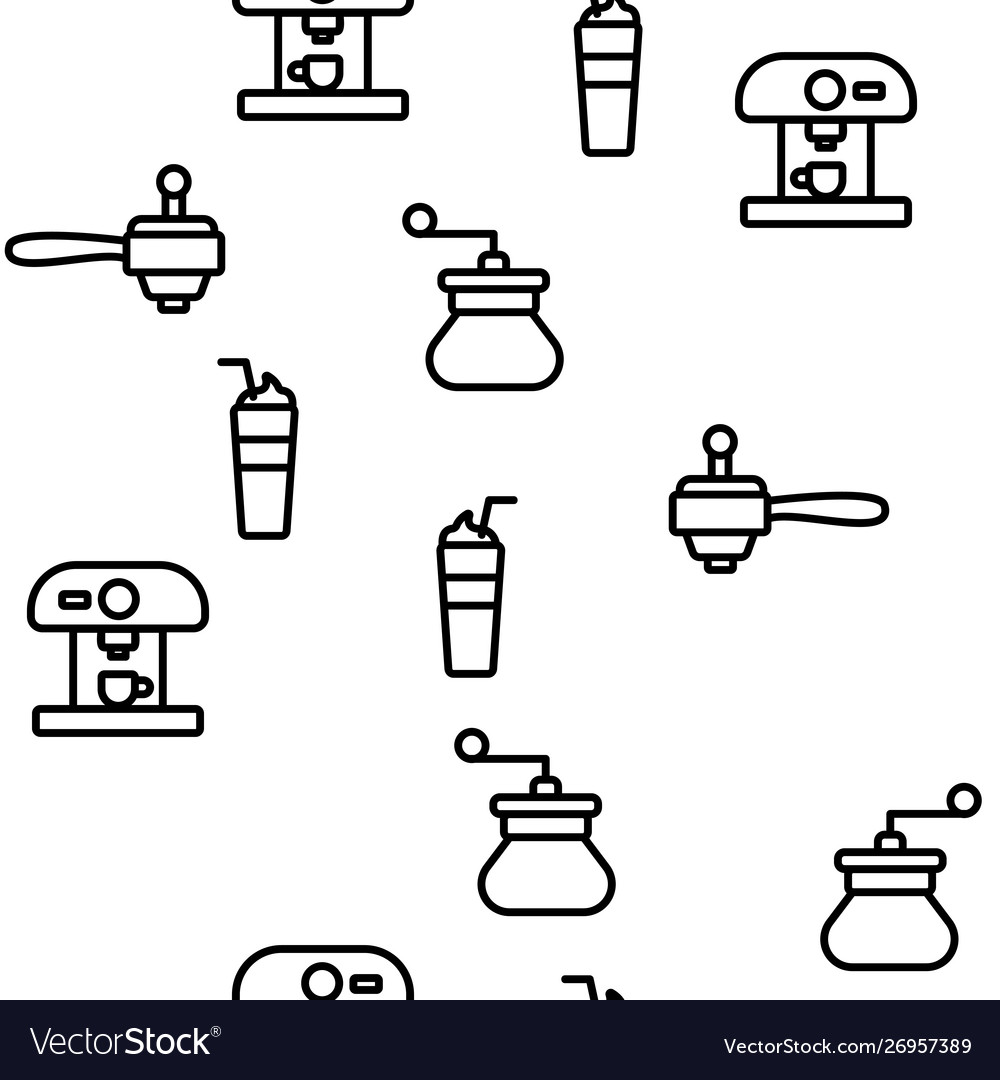 Barista equipment seamless pattern