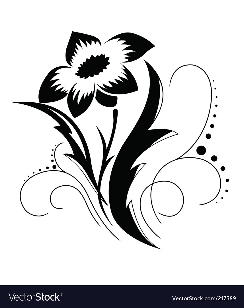 Download Black a white flower pattern Royalty Free Vector Image