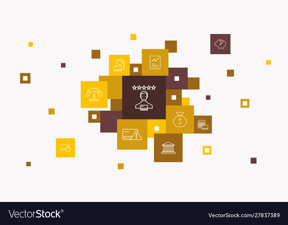 Credit rating infographic 10 steps pixel design