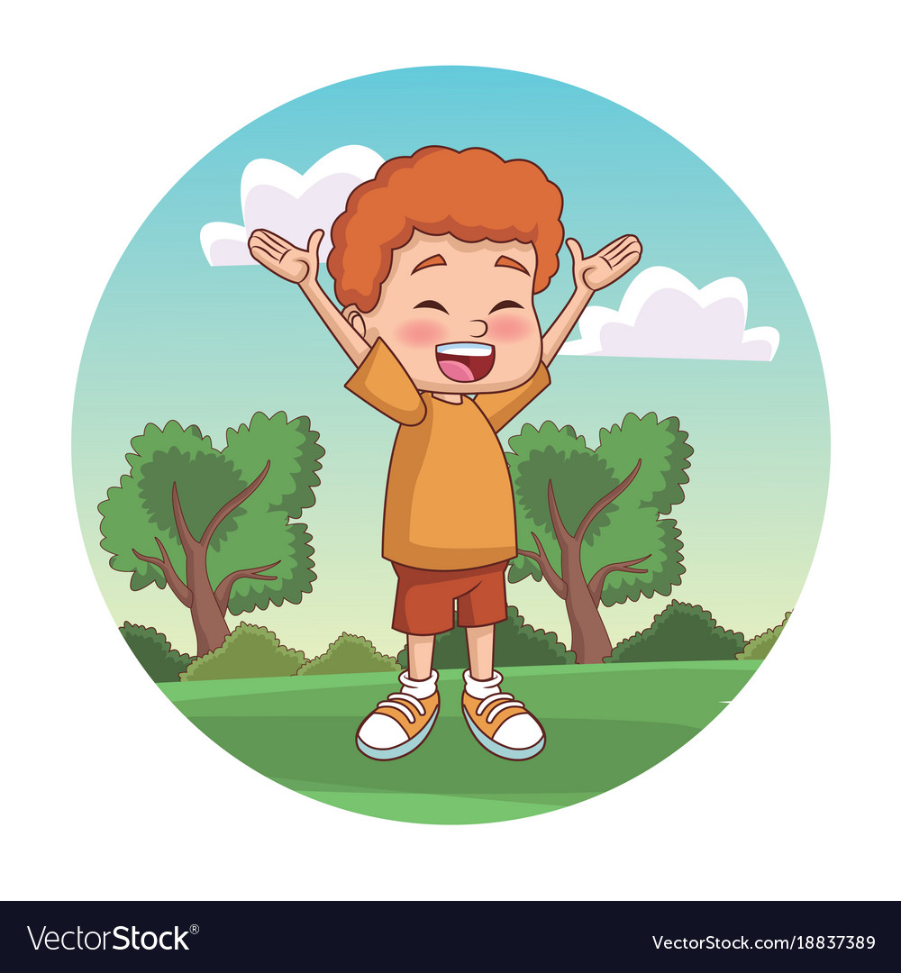 Cute schoolboy cartoon Royalty Free Vector Image