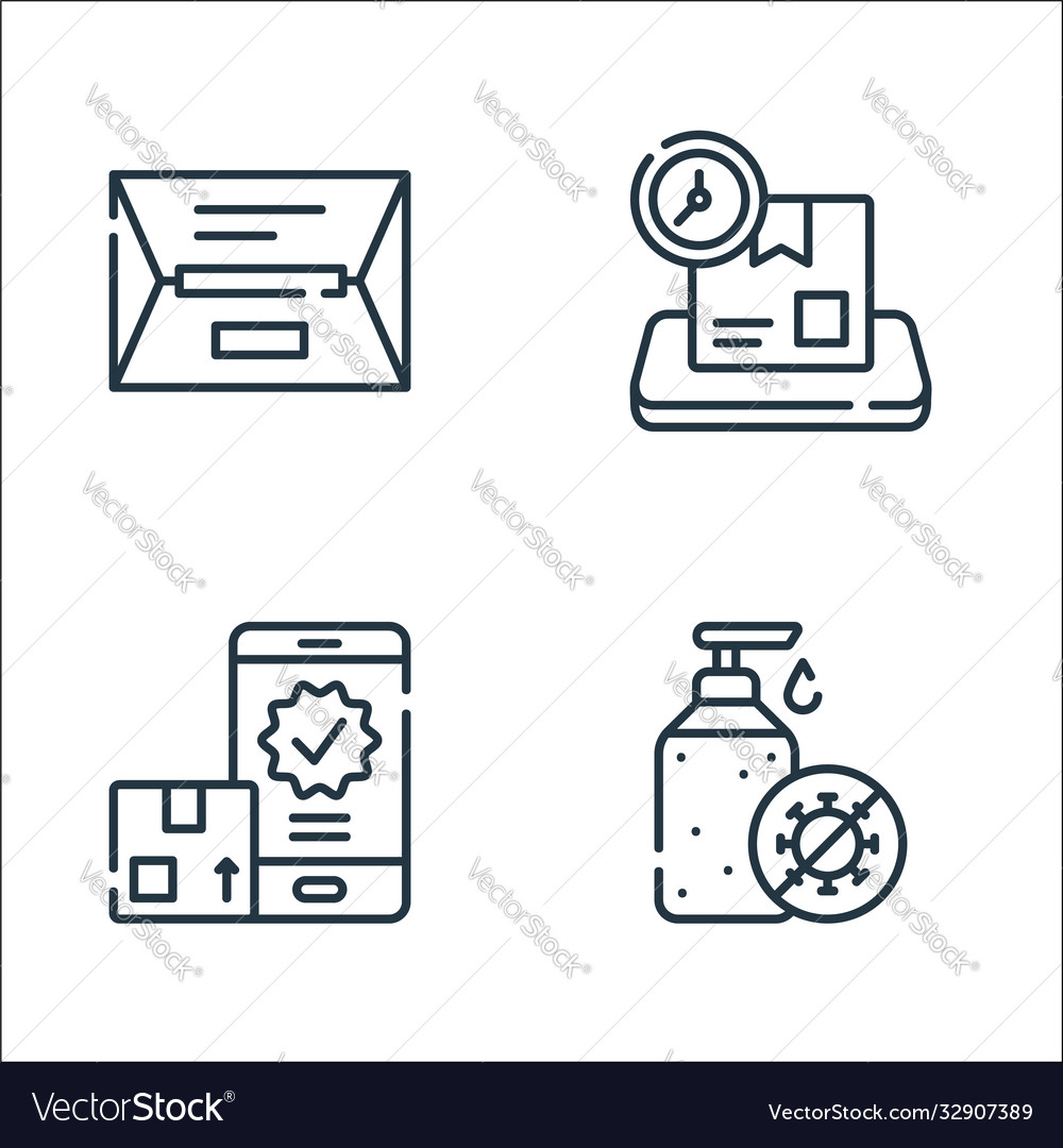 Delivery line icons linear set quality Vector Image Delivery line icons linear set quality