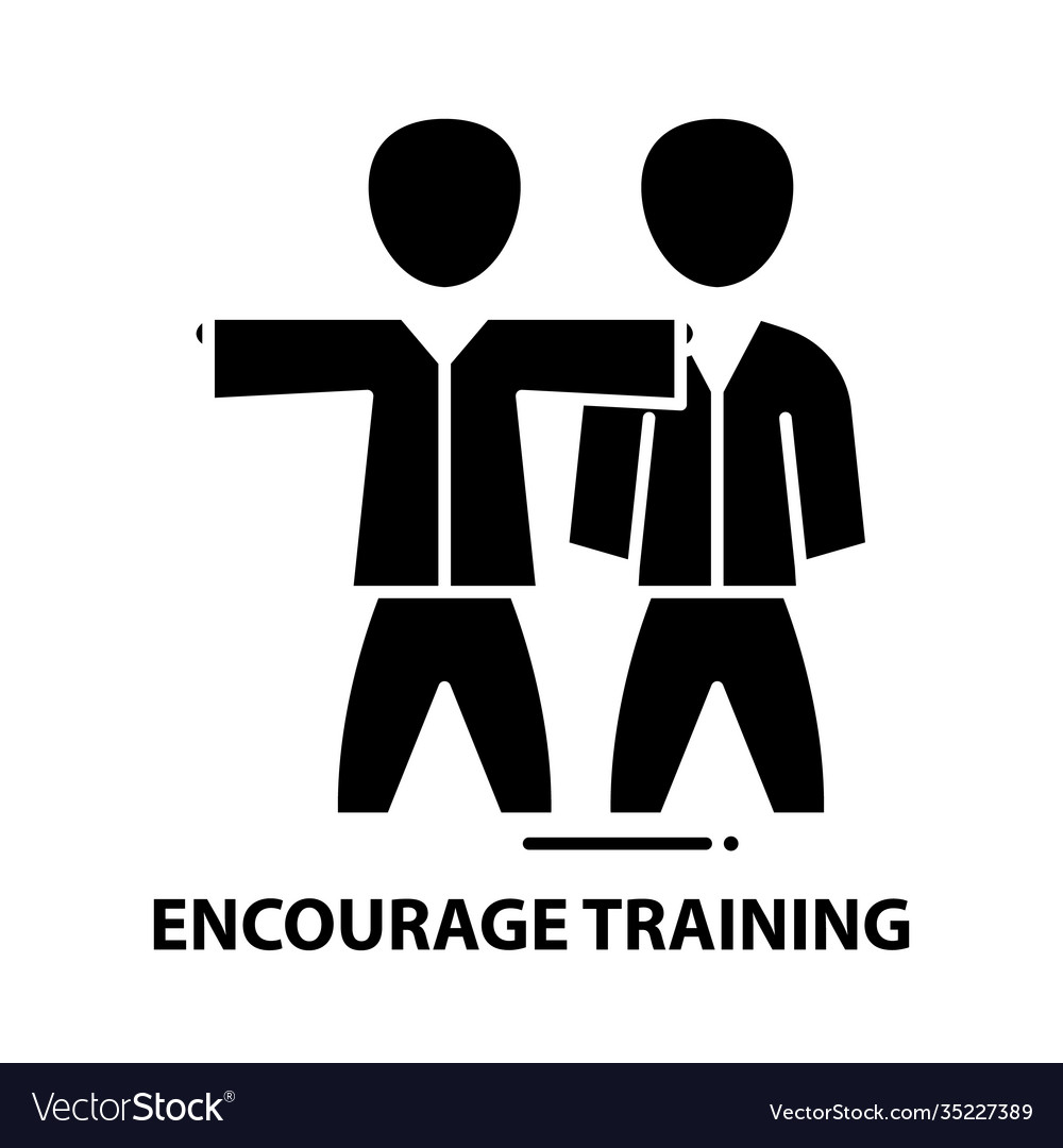 Encourage training icon black sign Royalty Free Vector Image