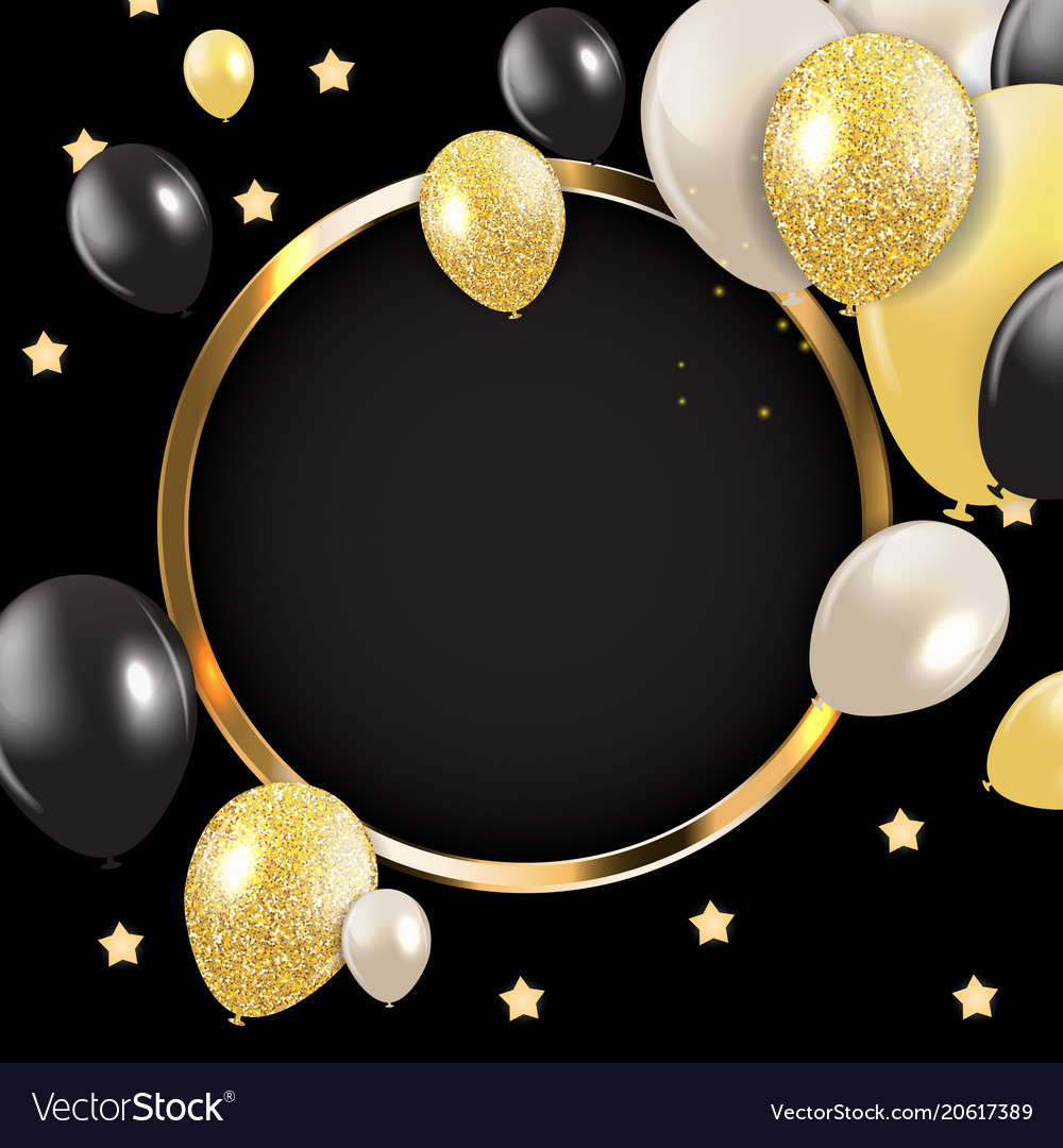 Goldene Ballons Festkarte
