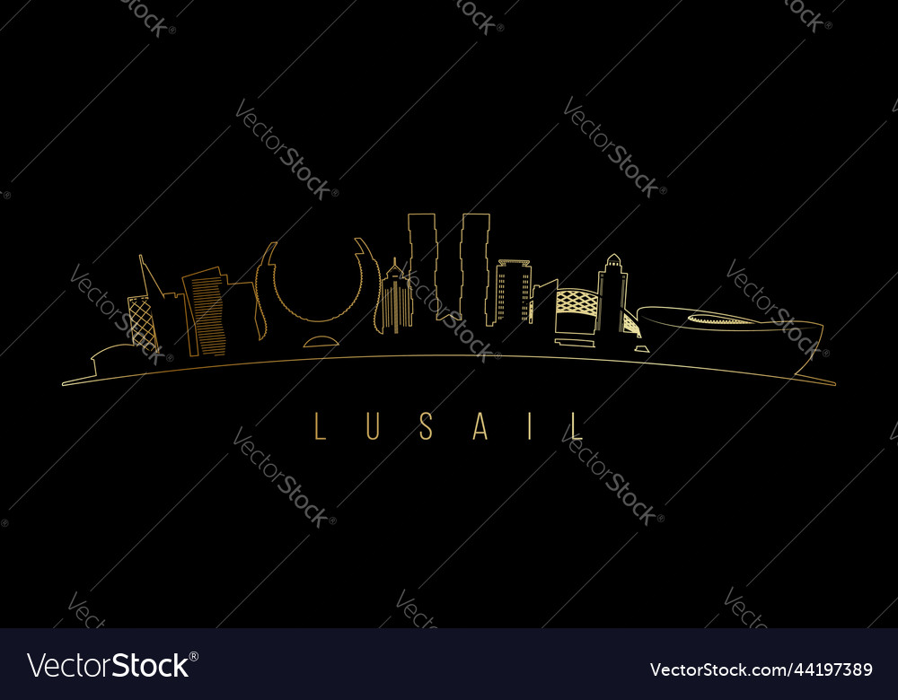 Golden lusail skyline silhouette qatar