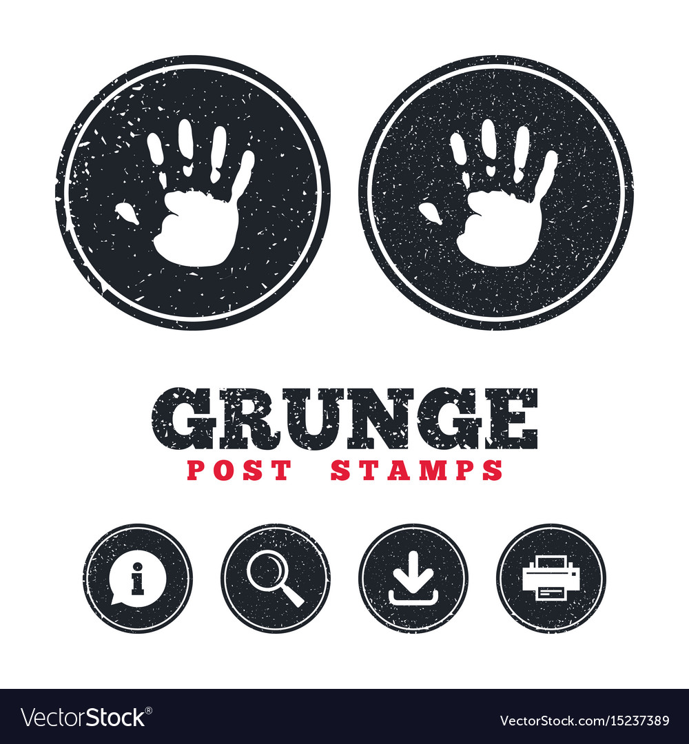 hand print sign icon stop symbol royalty free vector image