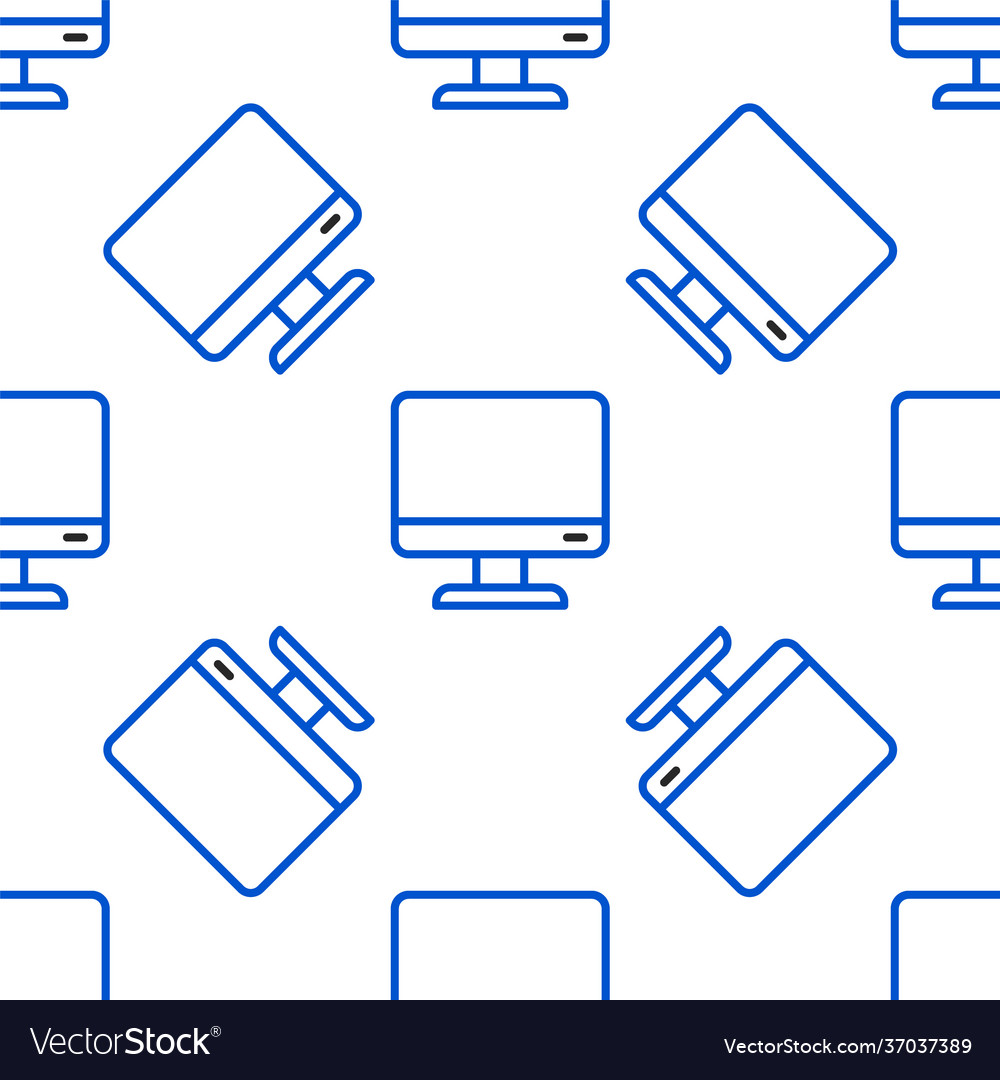 Line computer monitor screen icon isolated Vector Image Line computer monitor screen icon isolated