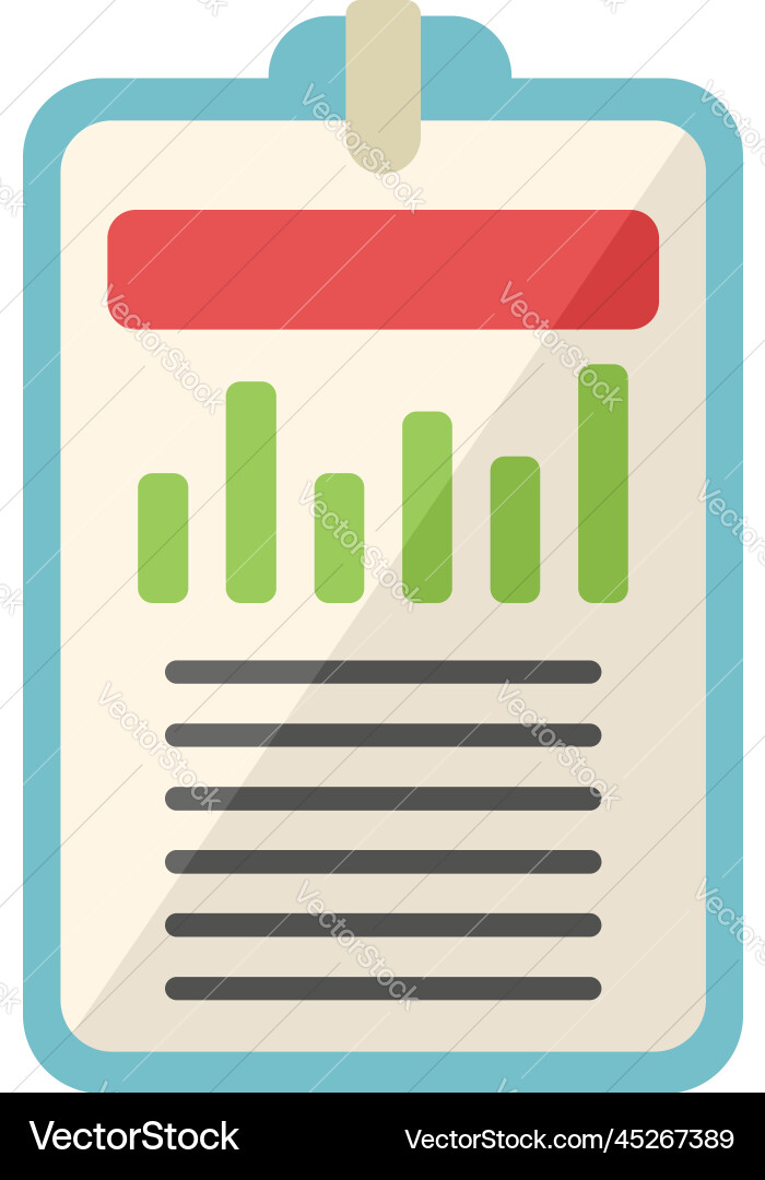 Modern report icon flat file market Royalty Free Vector