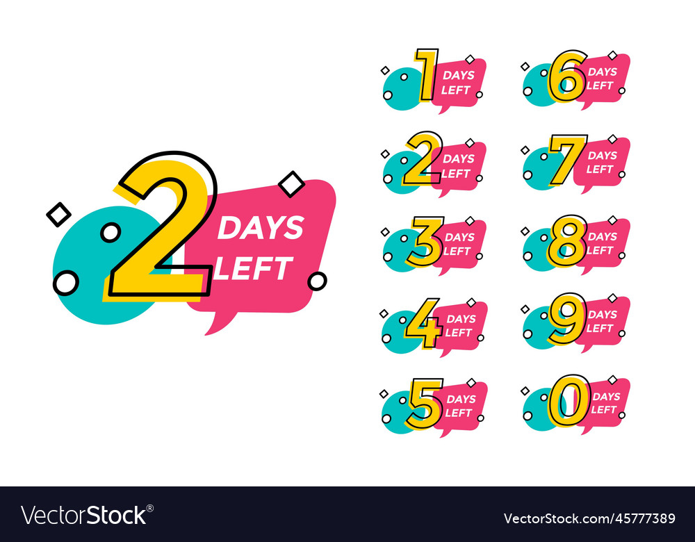 Promotional banner with number of days left sign Vector Image