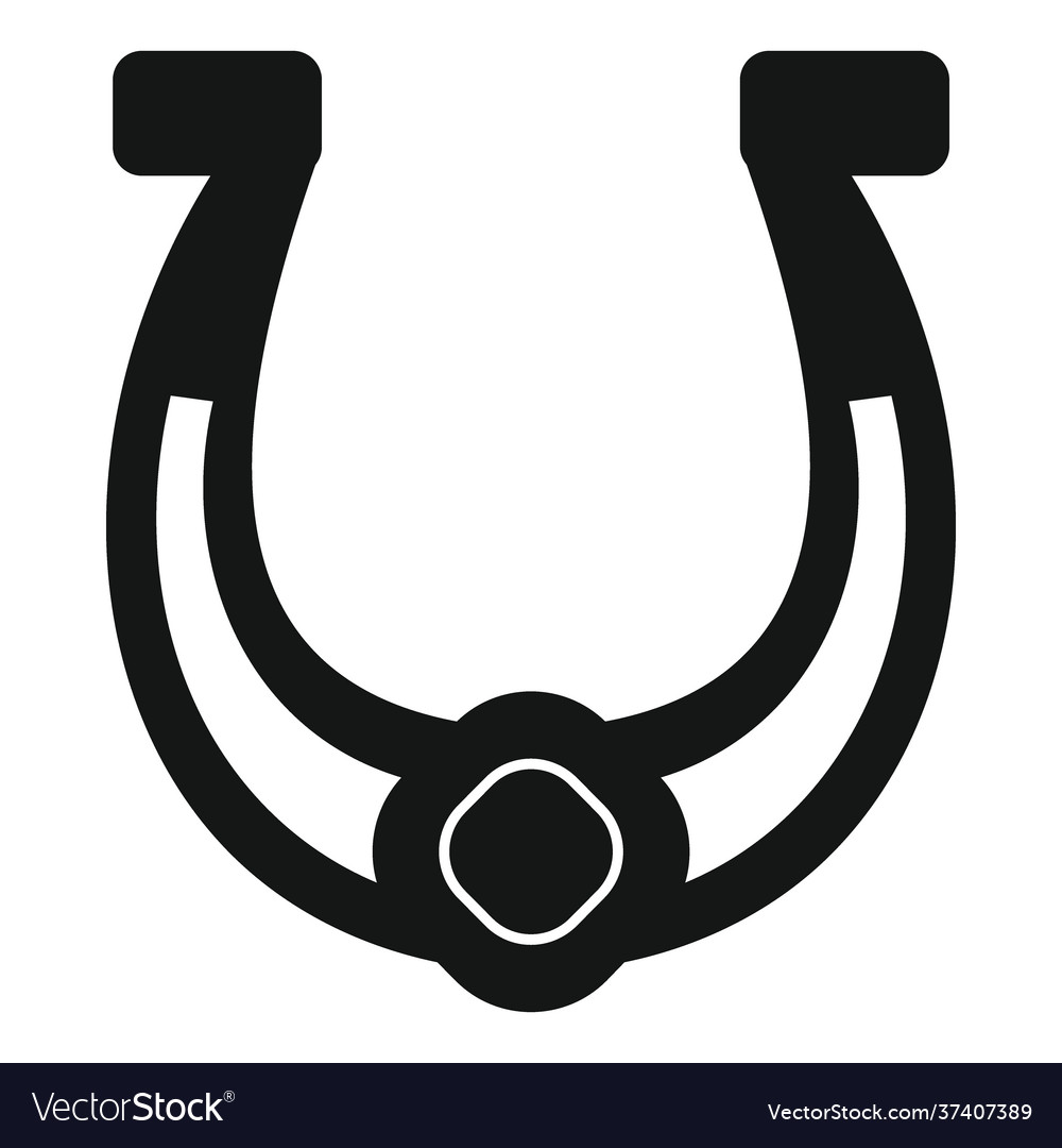 Success horseshoe black simple icon isolated