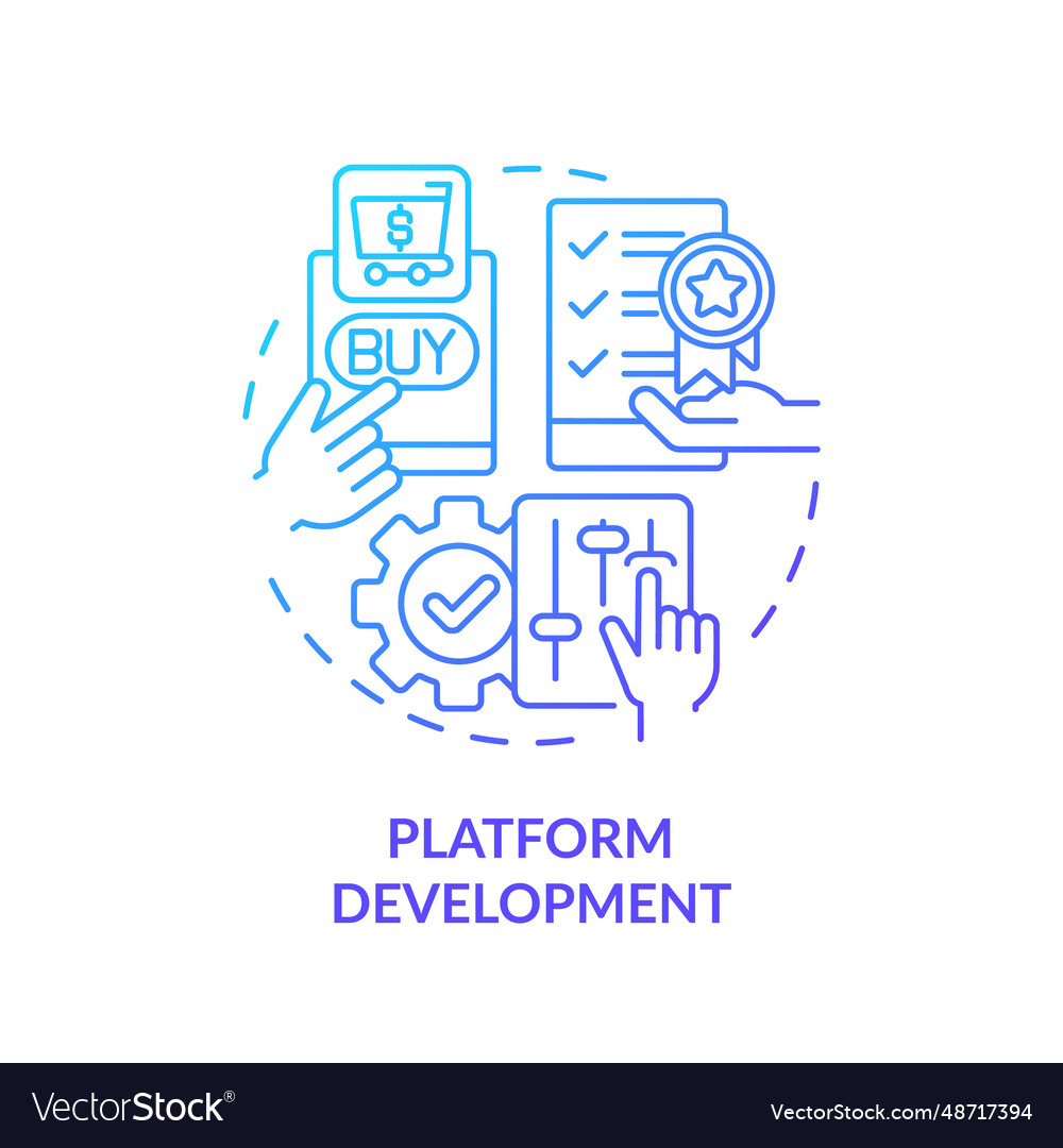 2d gradient thin linear icon platform development