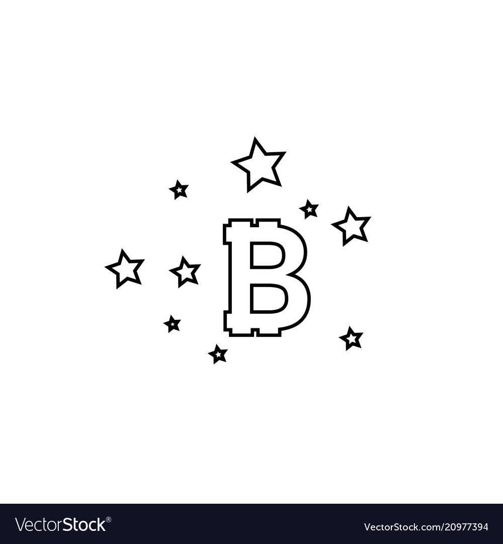 Bitcoin coin with stars abstract falling