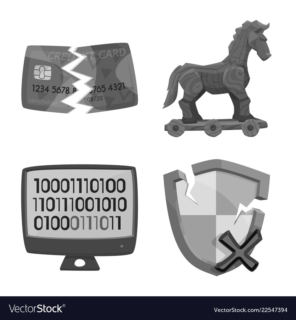 Design of virus and secure symbol set Vector Image Design of virus and secure symbol set