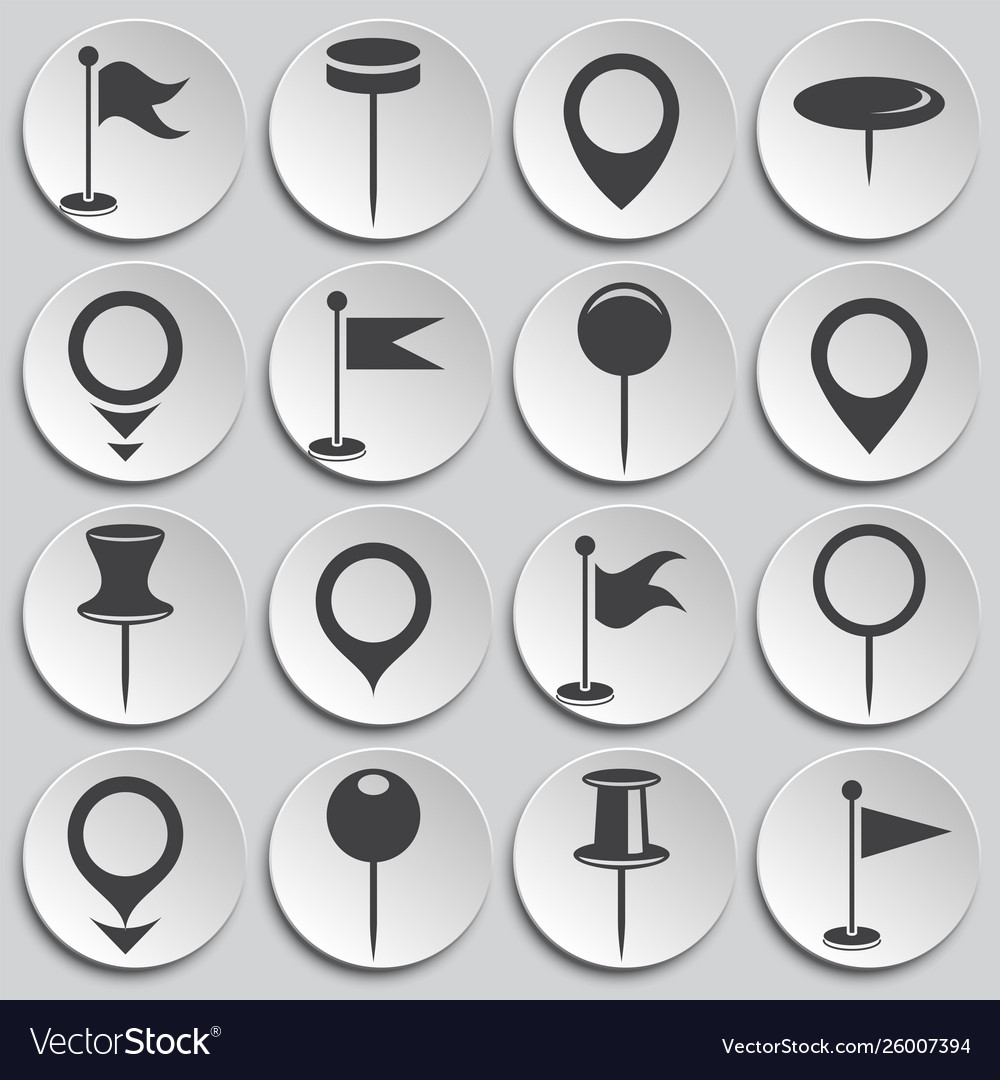 Geolocation related icons set on background Vector Image Geolocation related icons set on background