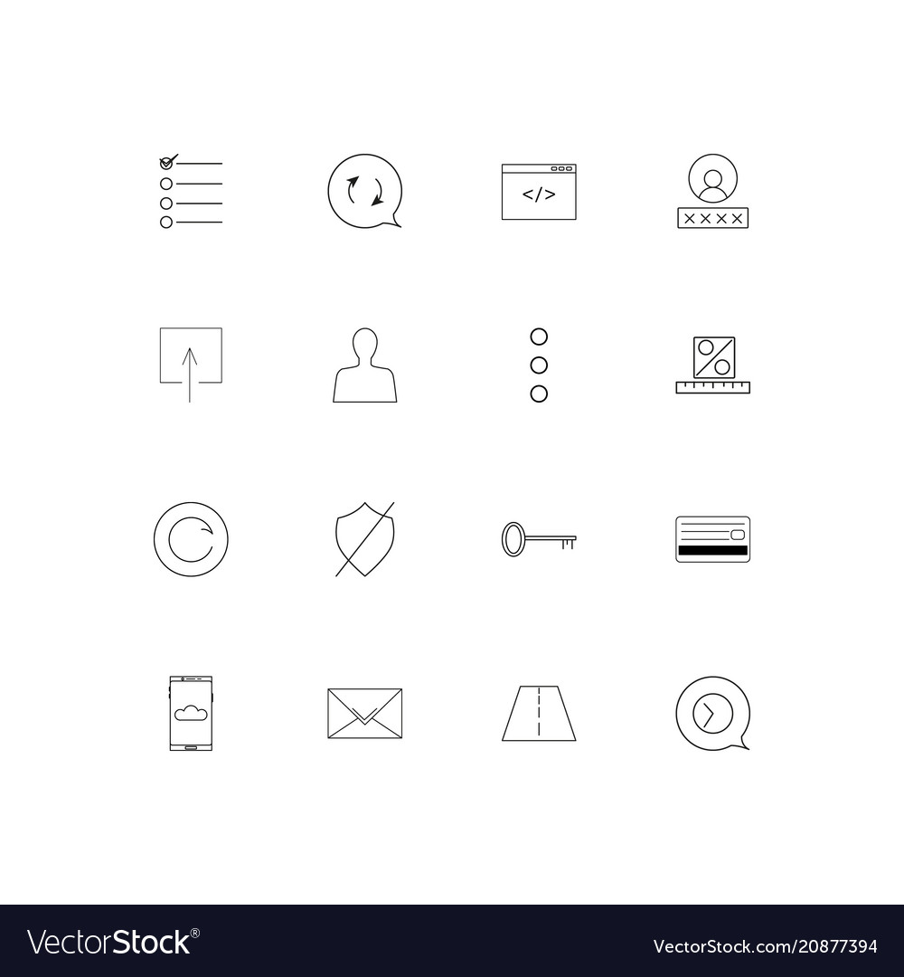 Interface linear thin icons set outlined simple