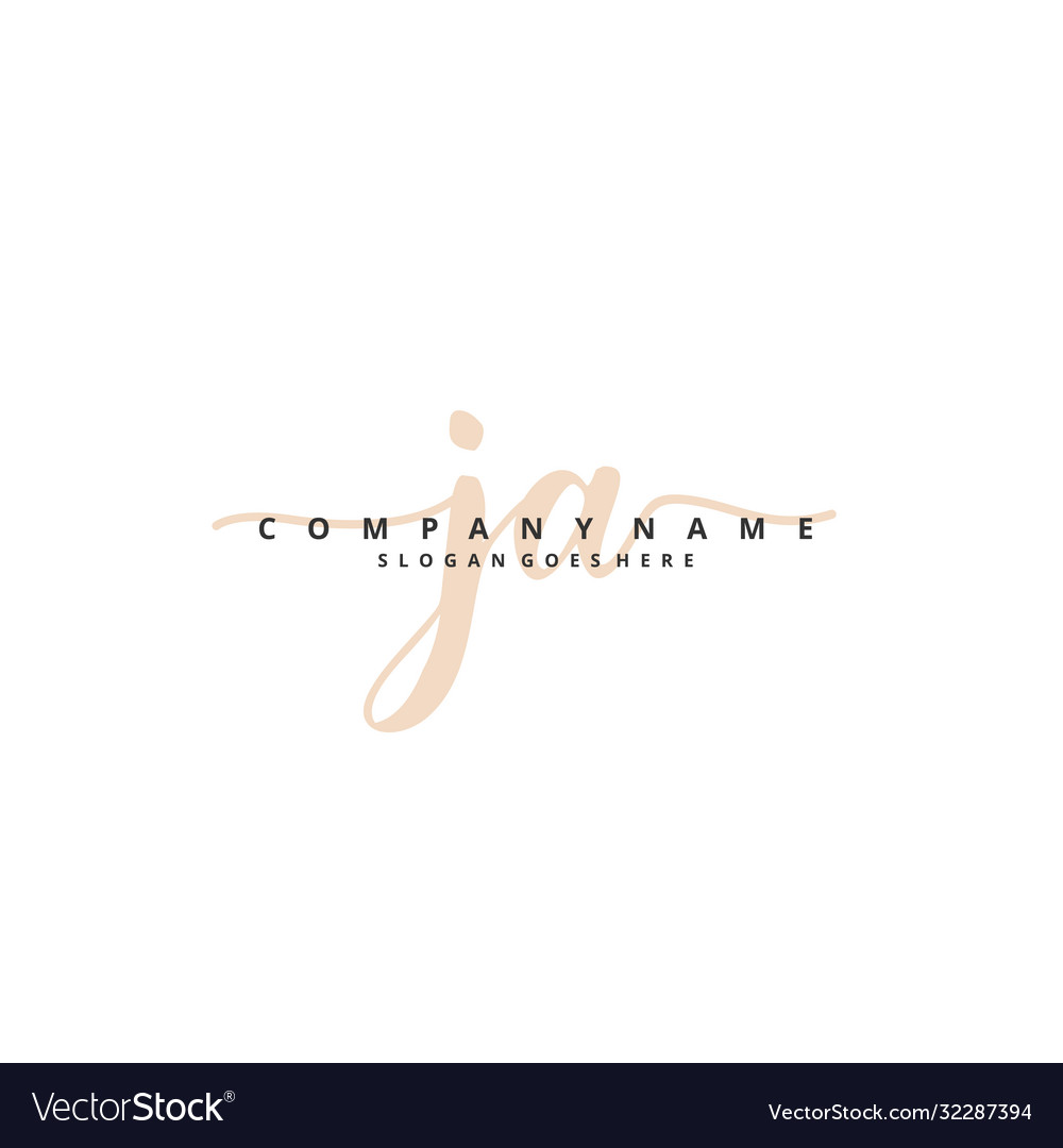 J a ja initial handwriting and signature logo Vector Image J a ja initial handwriting and signature logo