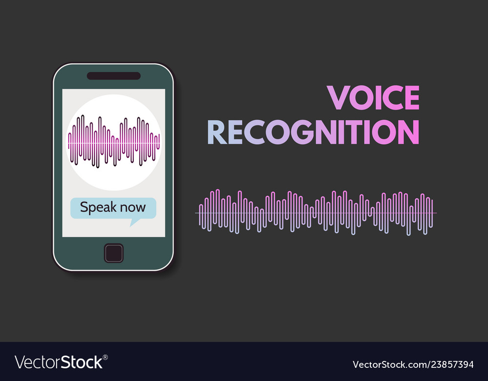 Mobile phone with program of voice recognition vector image Mobile phone with program of voice recognition