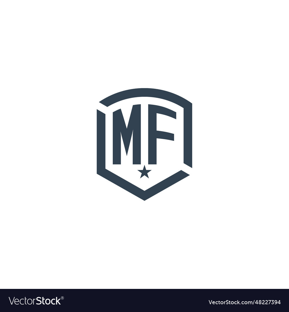 Monogram mf star shield logo design inspiration