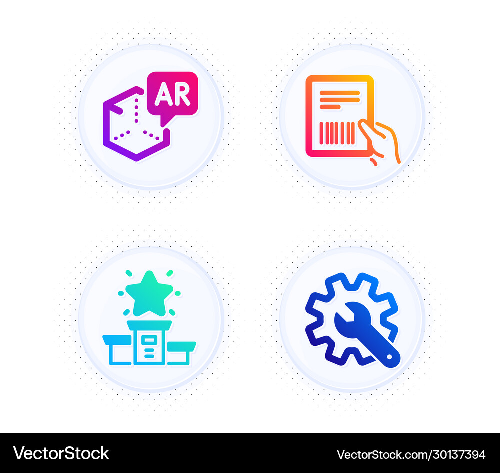 Parcel invoice winner podium and augmented Vector Image