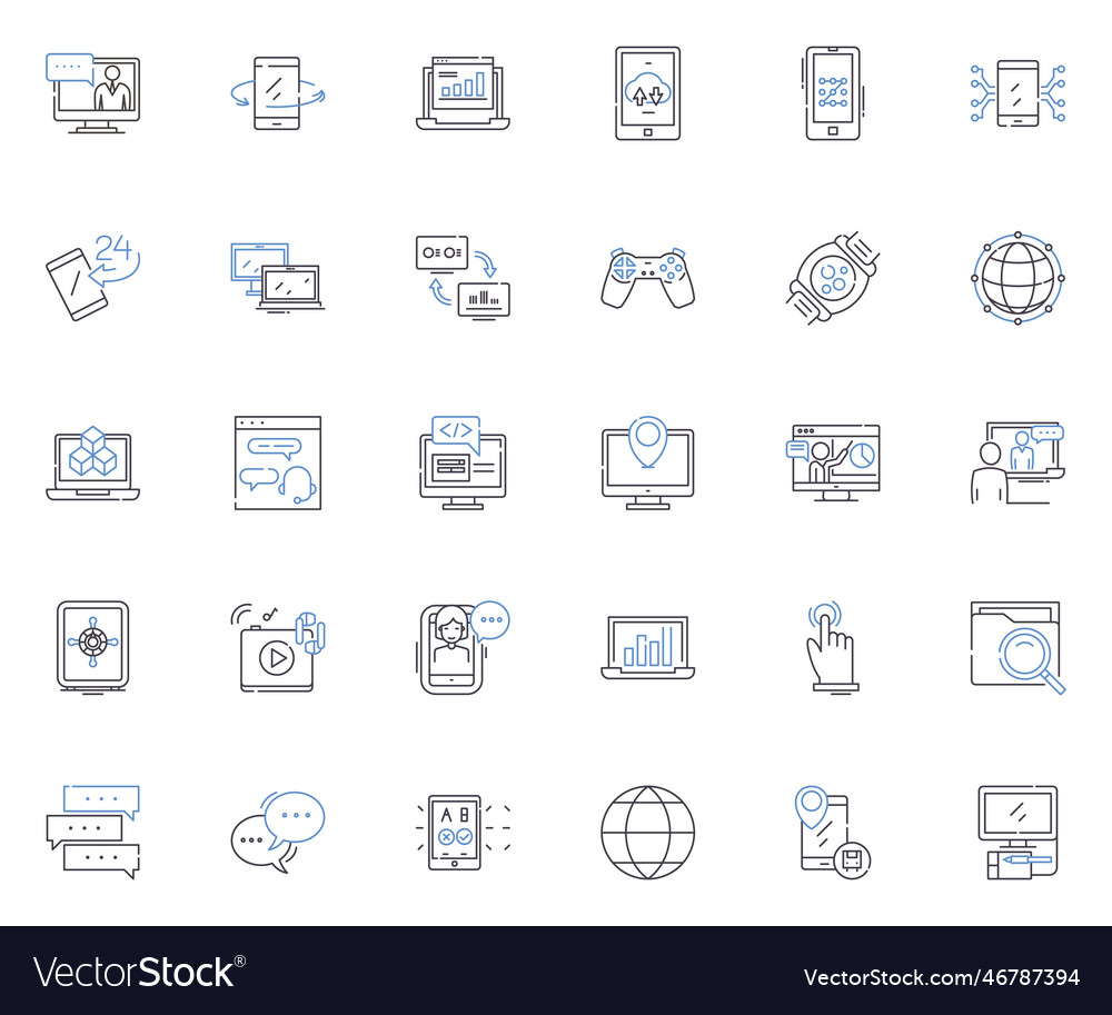 Resource evaluation line icons collection Vector Image