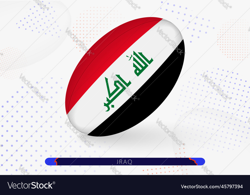 Rugby Ball mit der Flagge von iraq auf ihm Ausrüstung