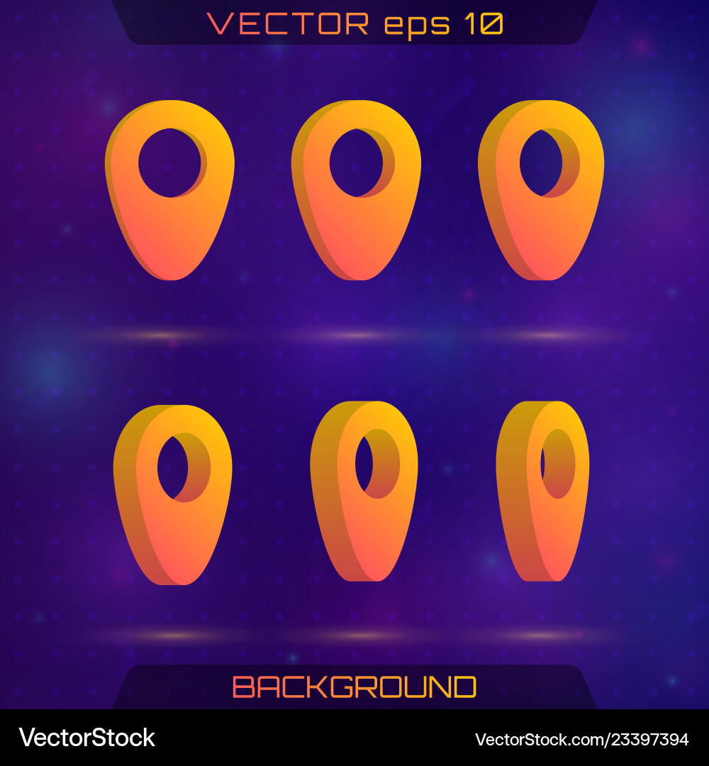 Set of 3d map pointers Royalty Free Vector Image