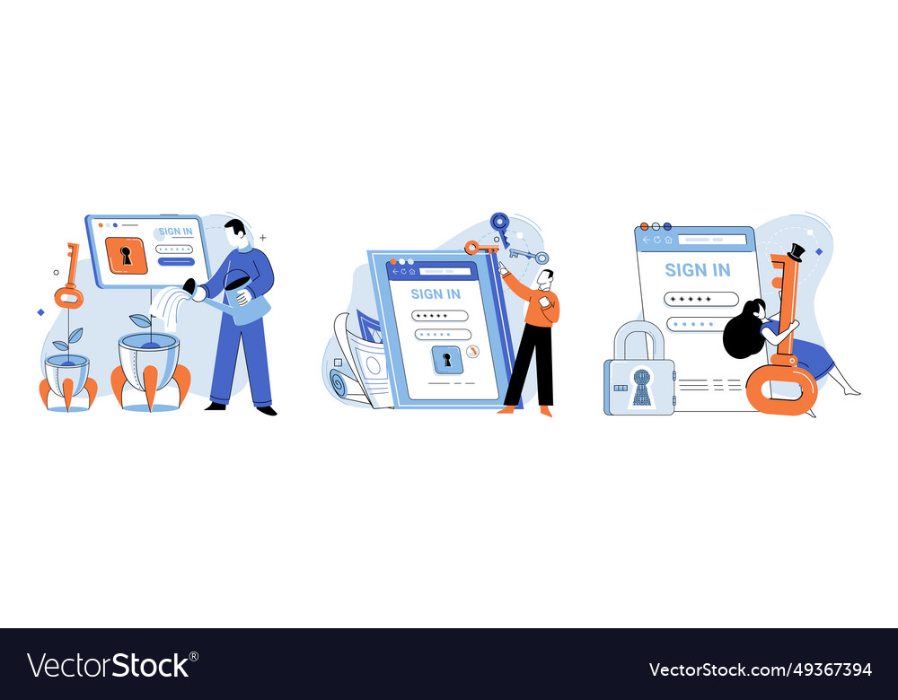Sign up page authentication ensures validity user vector image Sign up page authentication ensures validity user