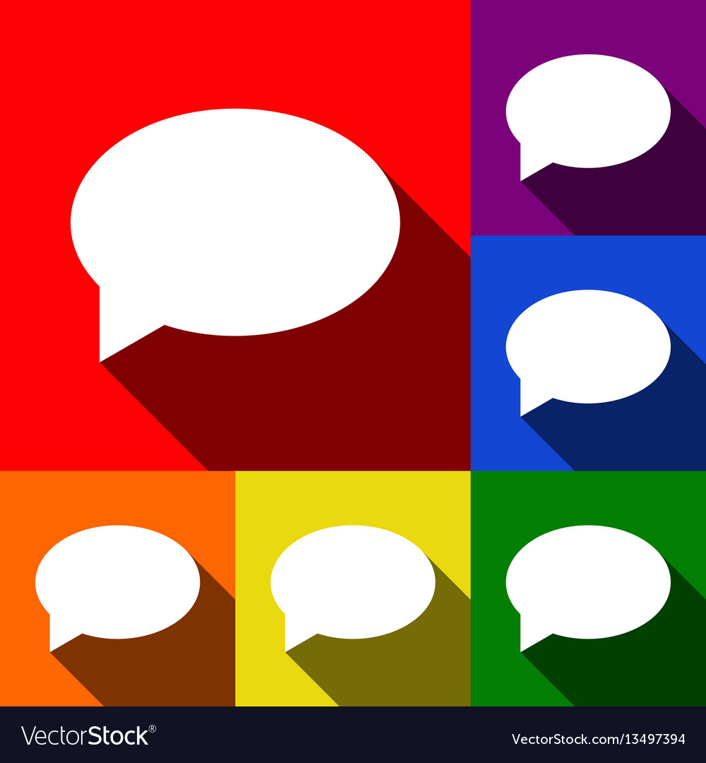 Speech Blasen-Ikonensatz von Icons mit flach