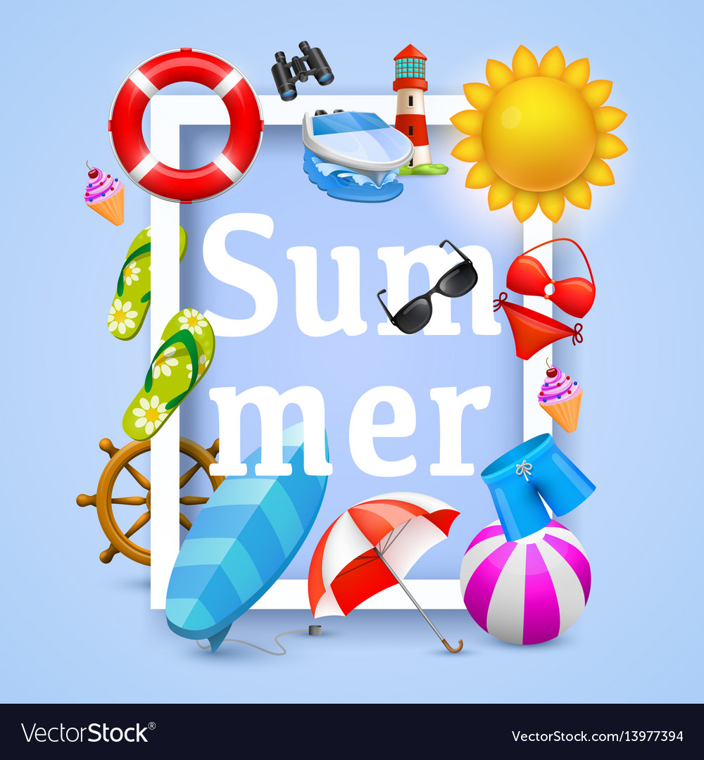 Summer cover design elements vector image Summer cover design elements