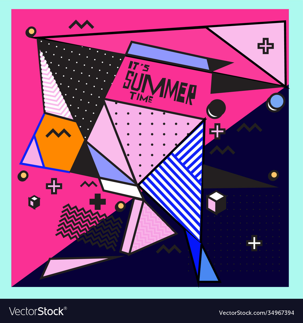 Triangle geometric forms for summer design event vector image Triangle geometric forms for summer design event