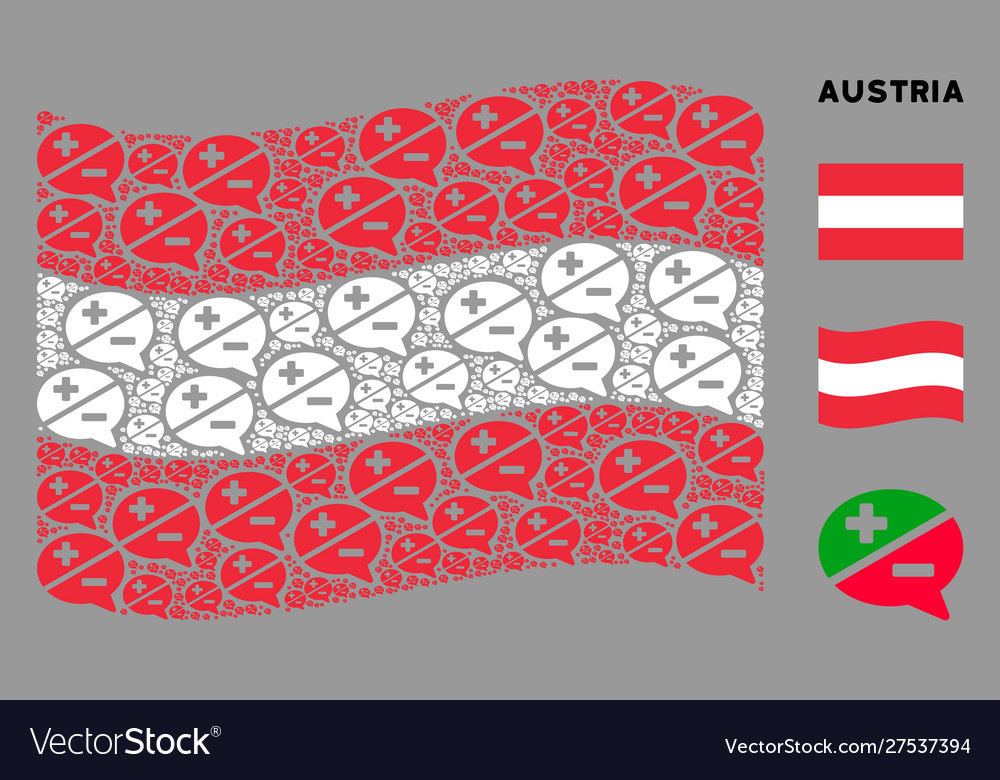 Waving austria flag pattern arguments icons Vector Image Waving austria flag pattern arguments icons