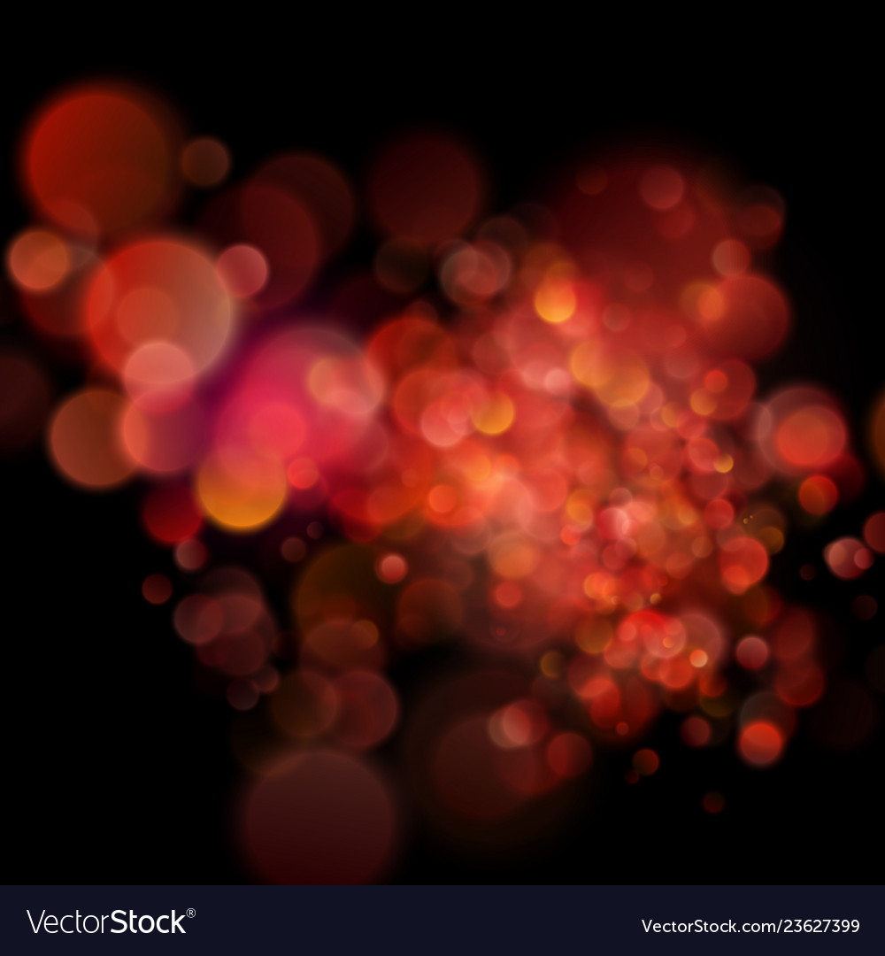 Abstract defocused circular red bokeh on dark vector image Abstract defocused circular red bokeh on dark