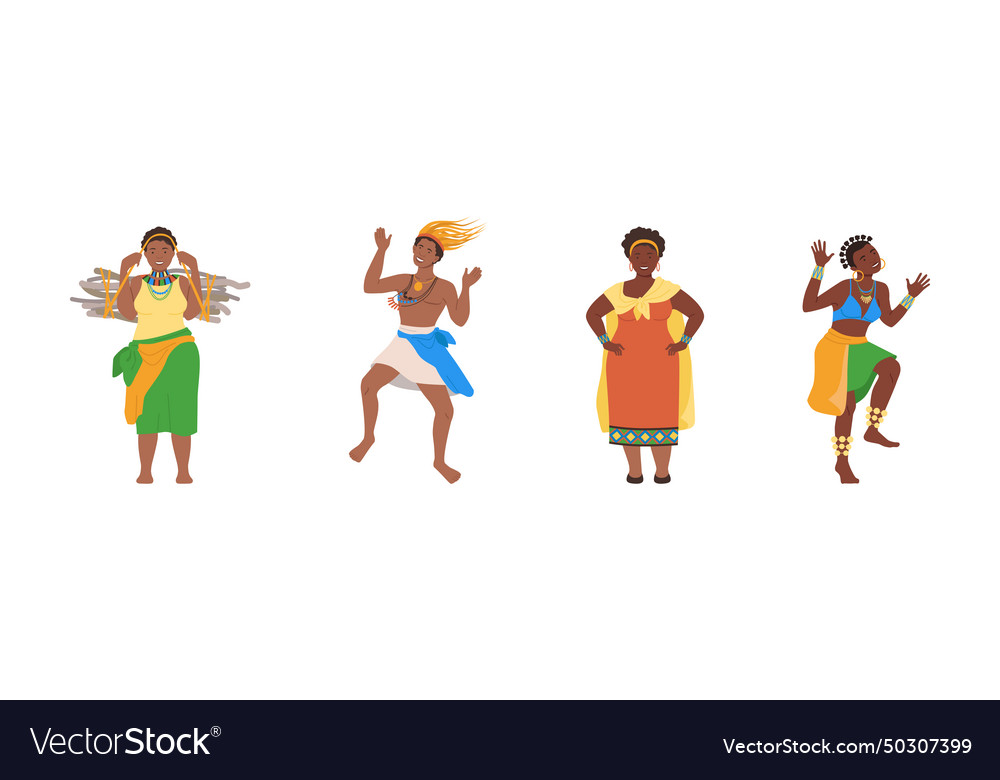 African people character in traditional tribal Vector Image