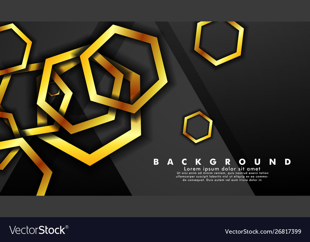 Background design that overlaps with hexagon gold vector image Background design that overlaps with hexagon gold