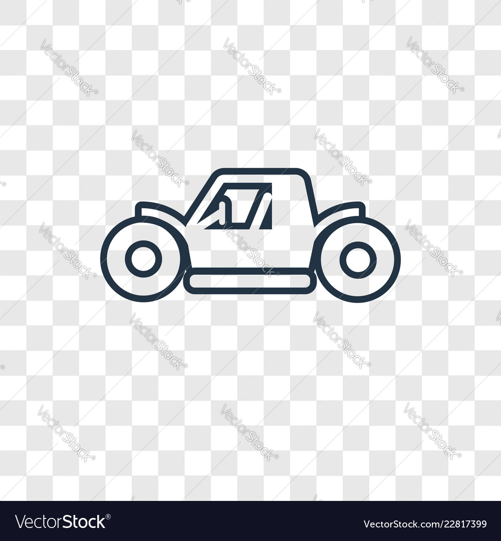 Buggy concept linear icon isolated on transparent Vector Image