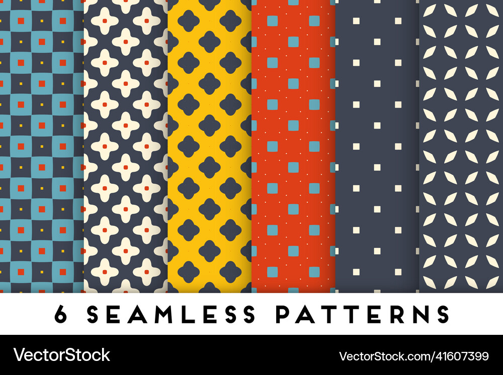 Colorful seamless pattern collection Royalty Free Vector