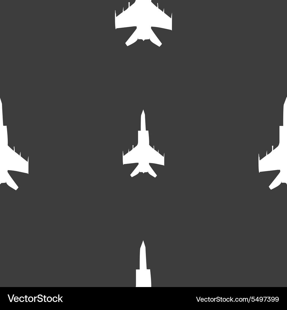 Fighter icon sign seamless pattern on a gray Vector Image