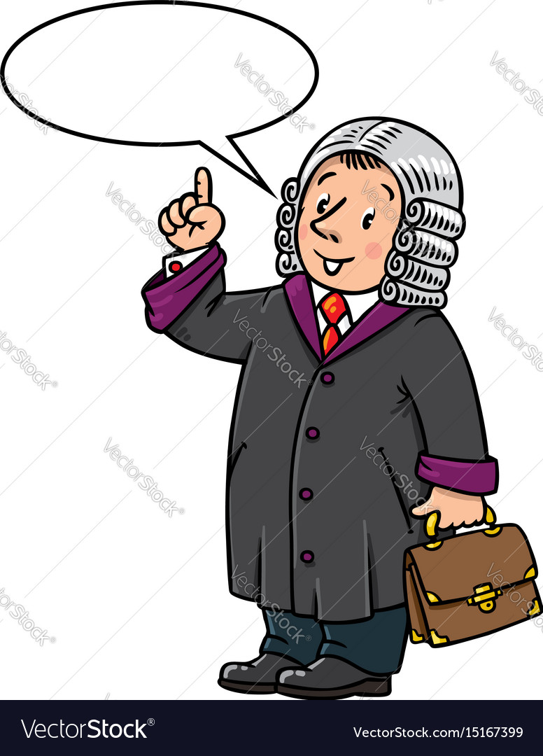 Funny judge with balloon for text