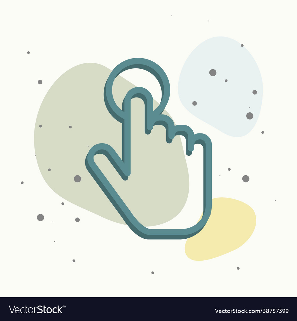 Hand clicks on button cursor icon Vector Image Hand clicks on button cursor icon