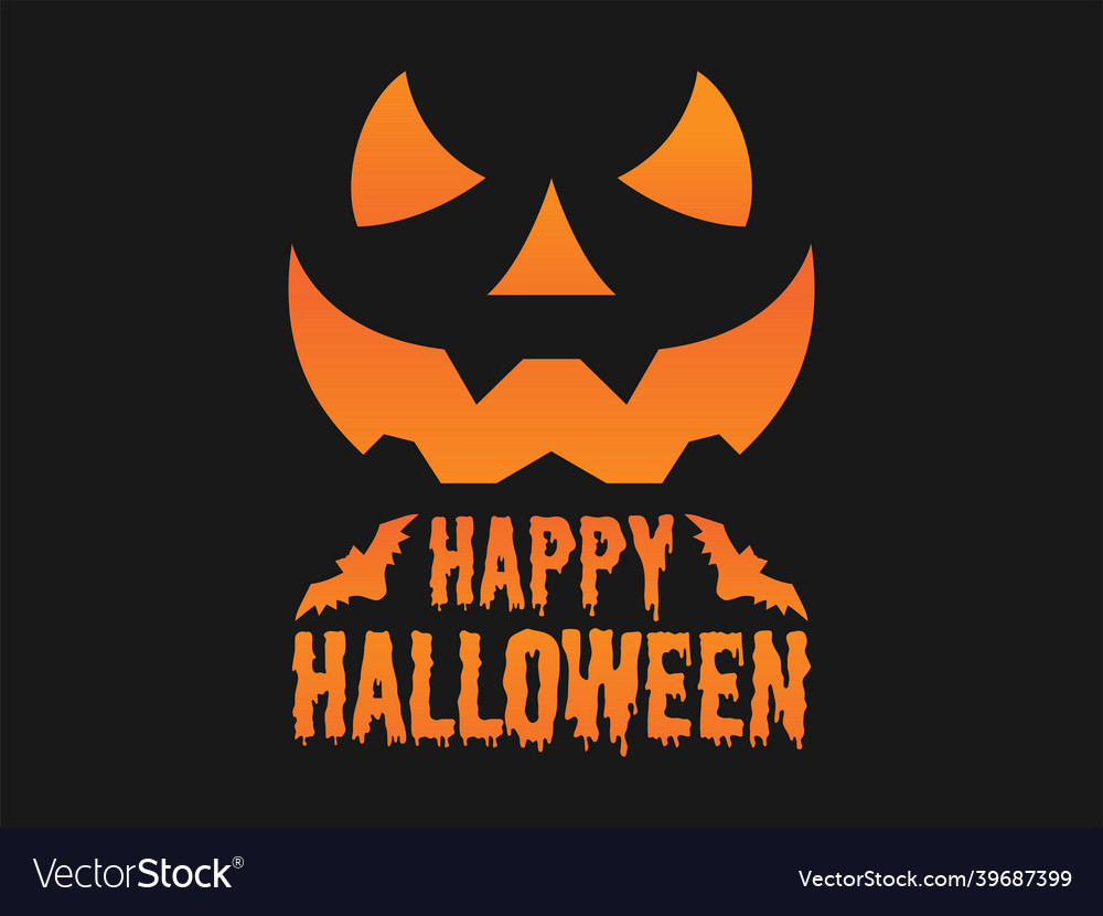 Happy halloween pumpkin face banner design Vector Image