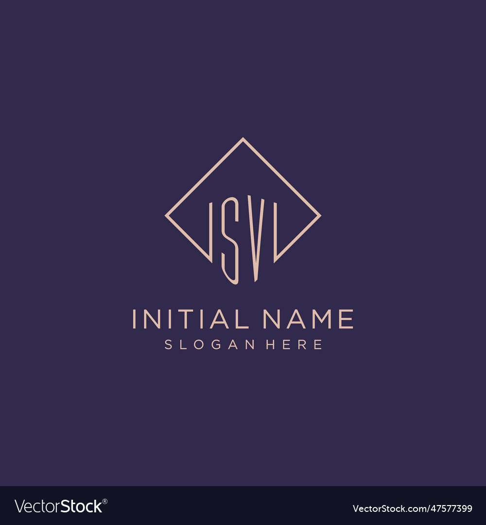 Initials sv logo monogram with rectangle style